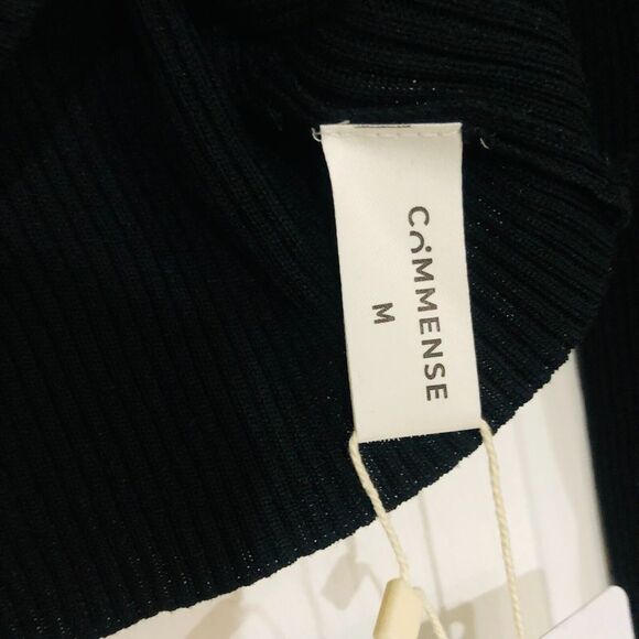 Commense Women's Long Sleeve Crew Neck Crop Shirt Top Black Size Medium NWT - Picture 6 of 6
